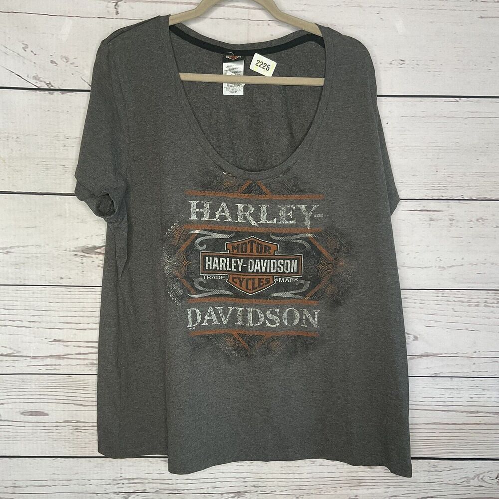 Harley Davidson Womens Sz 1X Gray Short Sleeve Cotton T-Shirt Twin Cities, MN